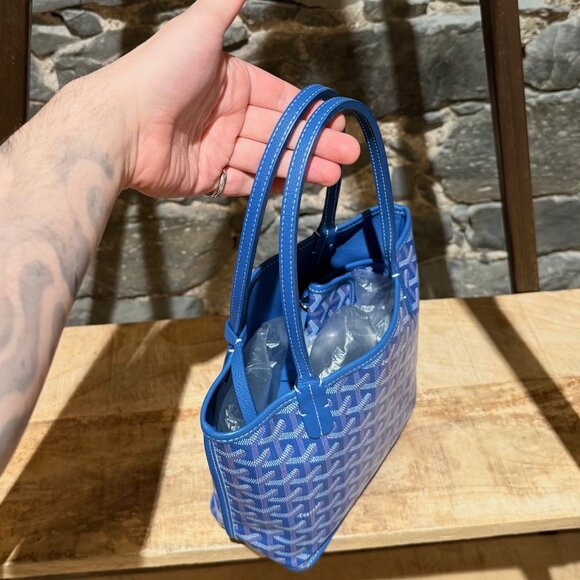 Goyard Blue Goyardine Mini Anjou Shoulder Bag - Picture 9 of 16